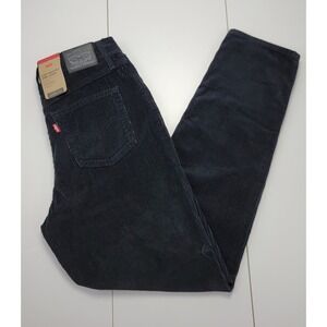 Levi's High Waisted Mom Jeans Corduroy Pants Black Women's Size 29x30 New